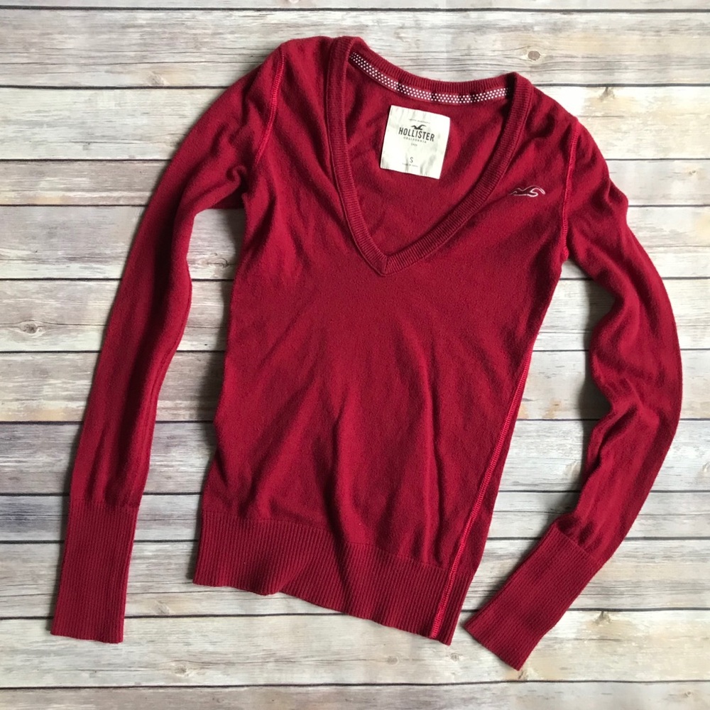 Hollister Long Sleeve Red Top